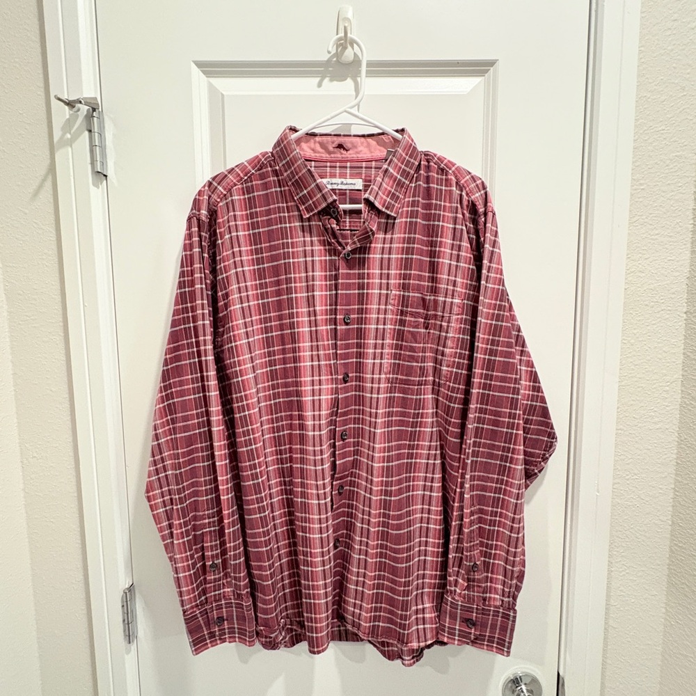 Tommy Bahama Men's Red Plaid Shirt